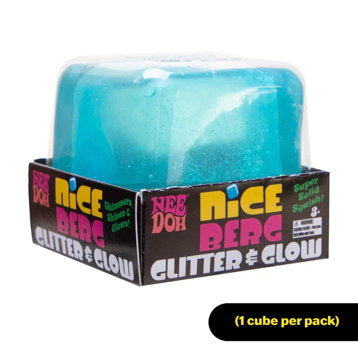 NeeDoh | Nice Berg- Glitter & Glow | Huge Super Squeeze!