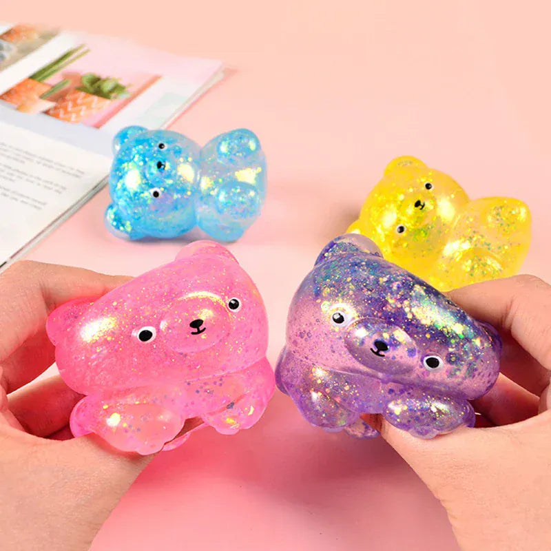 Squishy Glitter Bear Stress Toy - Slow Rebound Sensory Fidget